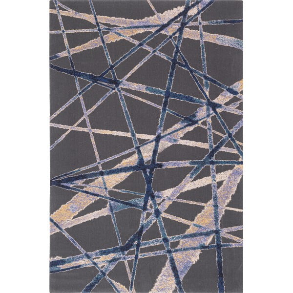 Tappeto in lana blu scuro 200x300 cm Sticks - Agnella