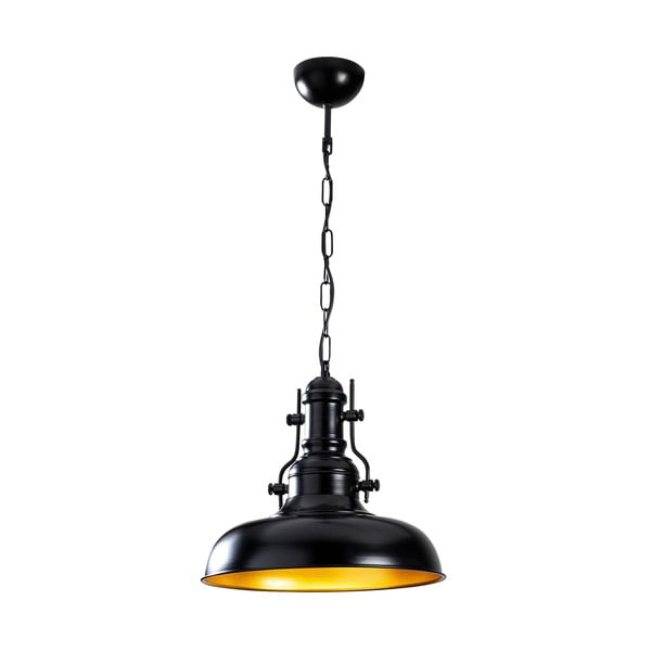 Lampadario nero con paralume in metallo ø 32 cm Detroit – Opviq lights-image-2
