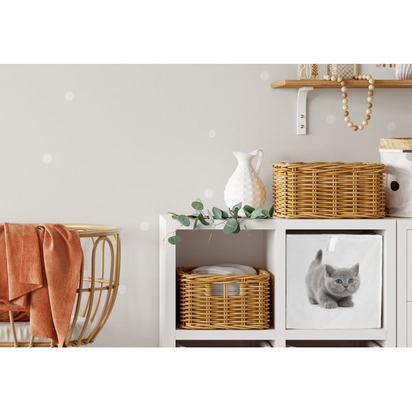 Organizer per giochi da bambino bianco in tessuto 32x32x32 cm The Cutest Ones – Butter Kings-image-1