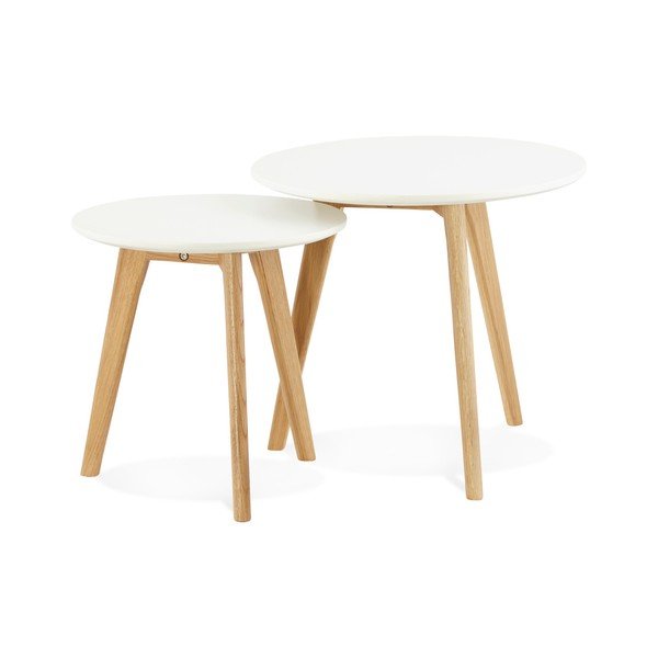 Set di 2 tavoli contenitori con piano bianco Espino - Kokoon