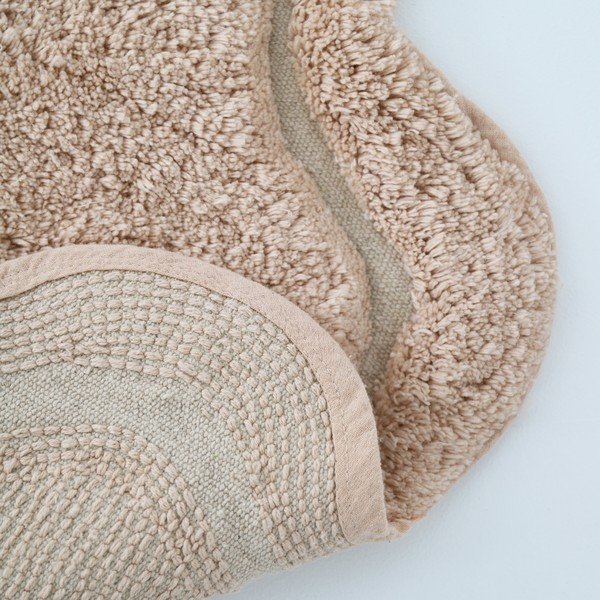 Tappeto rotondo in rosa chiaro in cotone lavabile e tessuto a mano ø 110 cm Sweet April Nude – Nattiot-image-3