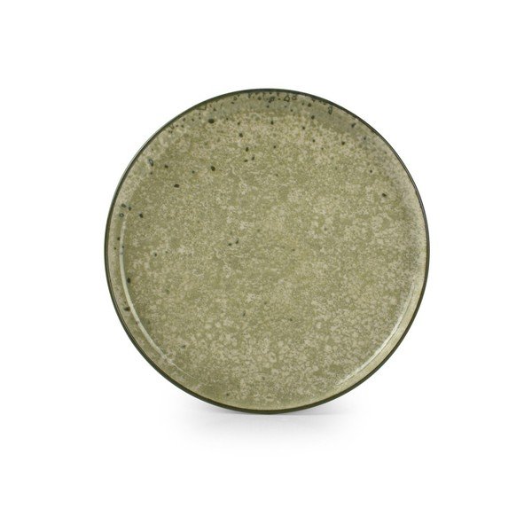 Piatto da dolce verde/color crema in gres ø 20 cm Gravel – ONA