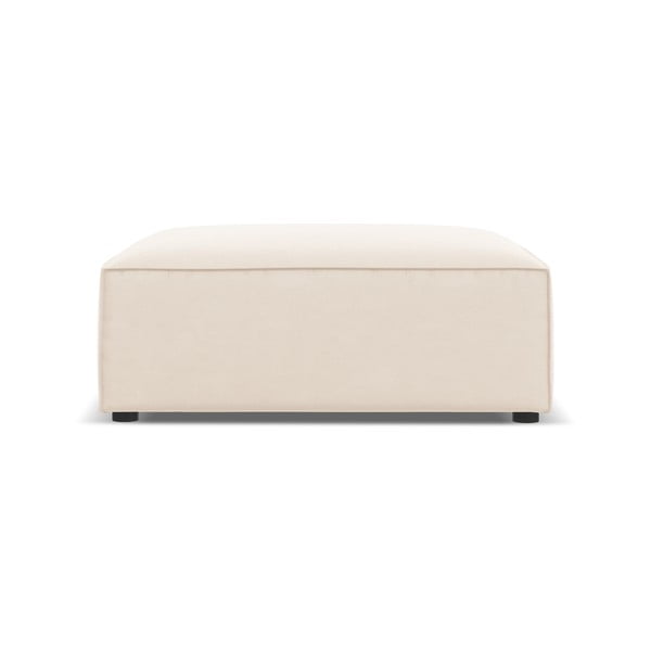 Poggiapiedi beige con rivestimento in velluto Jodie – Micadoni Home