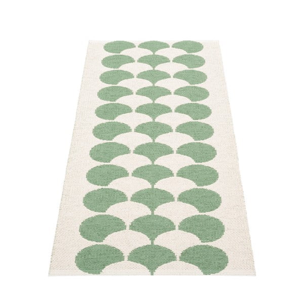 Passatoia da interno/esterno verde/color crema 70x150 cm Poppy Oregano – Pappelina-image-2