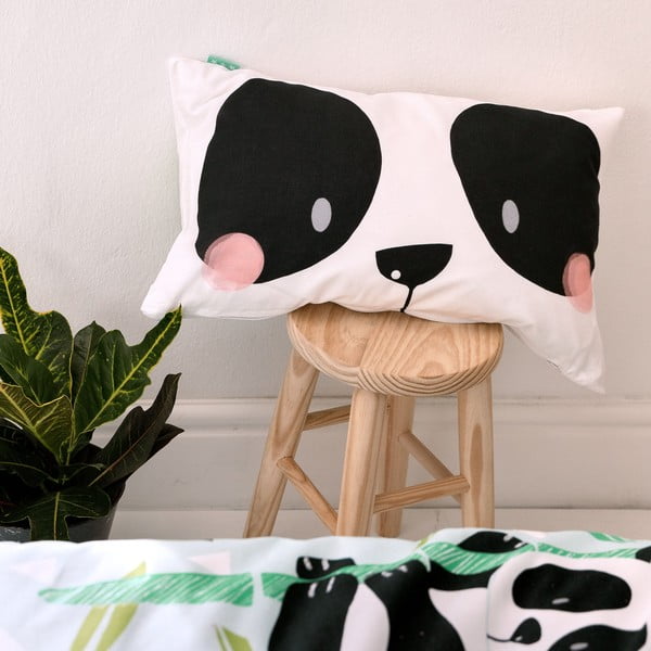 Federa reversibile in cotone, 50 x 30 cm Panda Garden - Moshi Moshi-image-1