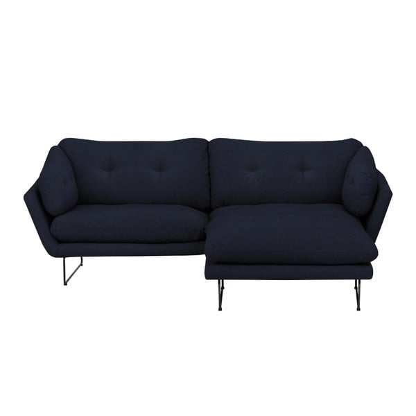 Set tmavě modé pohovky a sedacího pufu Windsor & Co Sofas Comet