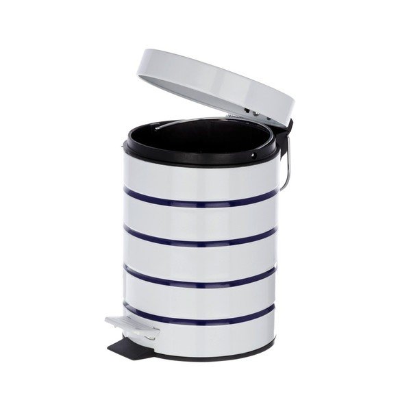 Bílomodrý odpadkový koš Wenko Marine, 3 l