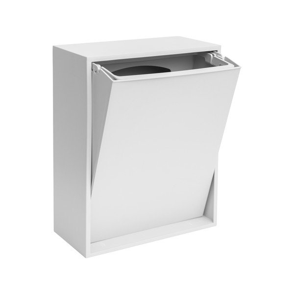 Cestino per la spazzatura bianco lucido in plastica riciclata per raccolta differenziata/da parete Recycling Box – ReCollector