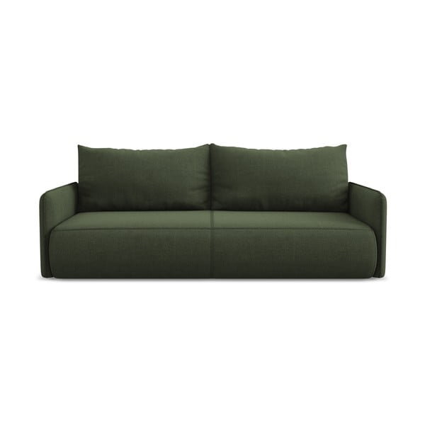 Divano letto verde con contenitore 216 cm Nanea - Makamii