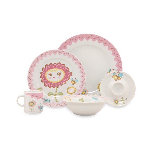 Set da pranzo da 5 pezzi in porcellana per bambini Bloom - Kütahya Porselen