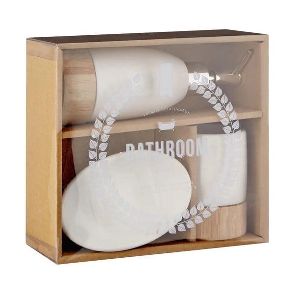 Set di accessori da bagno in pietra bianca Earth - Premier Housewares-image-3