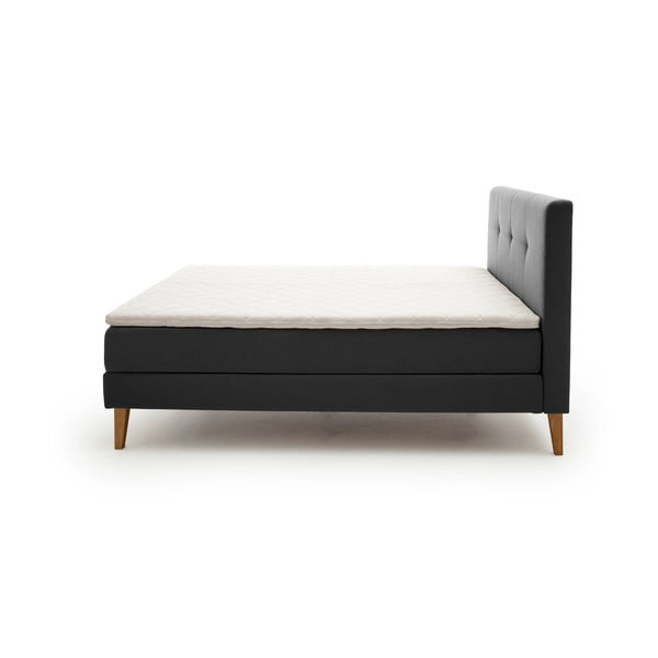 Letto boxspring antracite 160x200 cm Stockholm - Meise Möbel-image-4