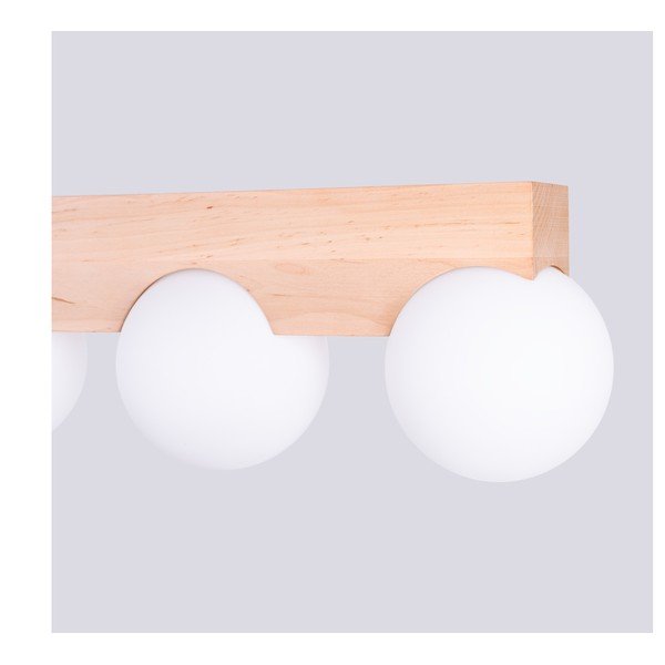 Plafoniera bianca/di colore naturale con paralume in vetro ø 12 cm Solum – Sollux-image-4