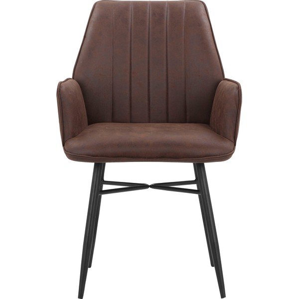 Set di sedie da pranzo marrone in imbottito 2 pz Anzo – Støraa-image-2