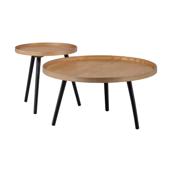 Tavolino beige e nero , ø 60 cm Mesa - WOOOD-image-3