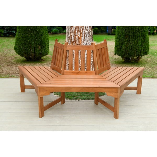 Panca da giardino di colore naturale in legno massiccio Ontario – Garden Pleasure-image-1