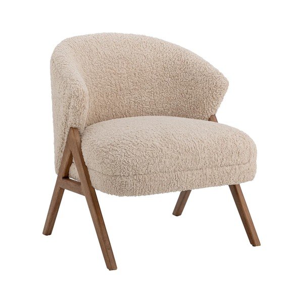 Poltrona beige con rivestimento in ciniglia Camino – Bloomingville