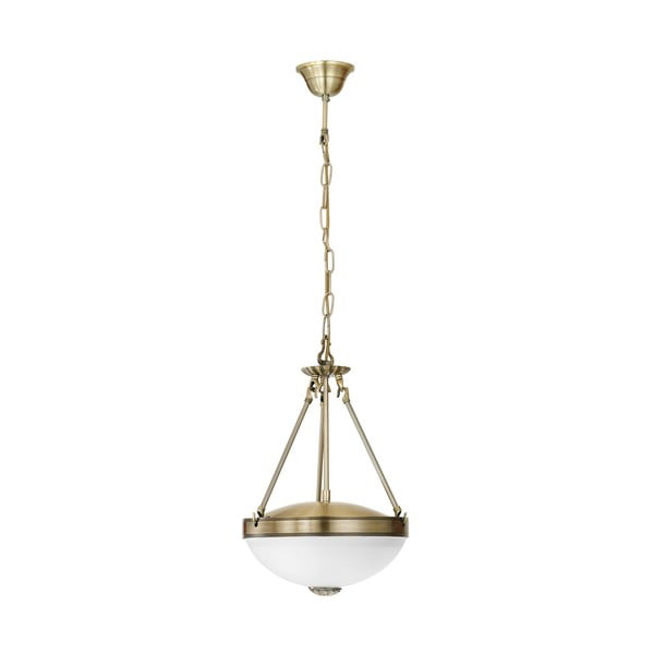 Lampadario bianco/dorato con paralume in vetro ø 31 cm SAVOY – EGLO