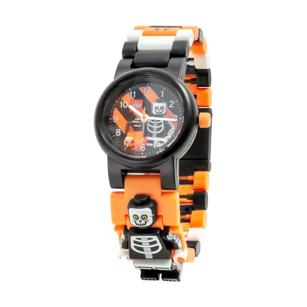 Orologio da polso nero con cinturino pieghevole e minifigure di Skeleton Iconic - LEGO®