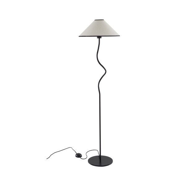 Lampada da terra bianca/nera in tessuto con intensità regolabile (altezza totale 148 cm) Juliet – Jotex