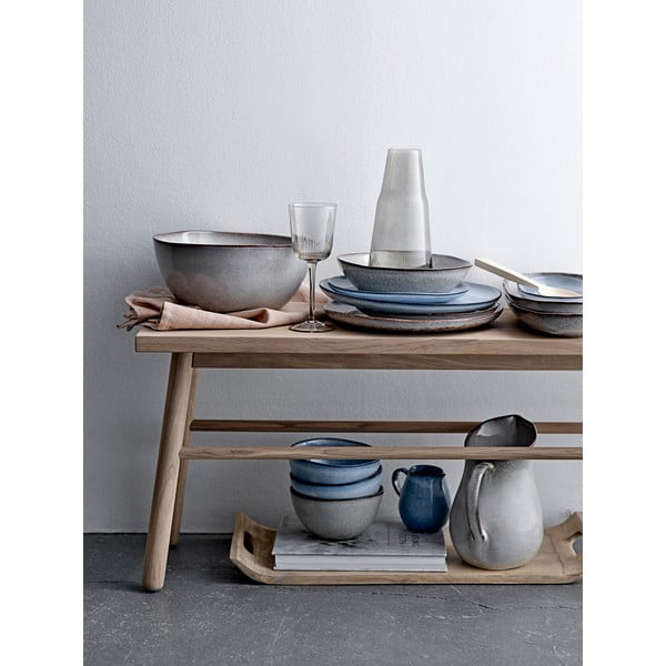 Piatto basso in gres blu Sandrine - Bloomingville-image-3