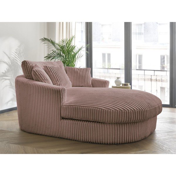 Poltrona rosa con rivestimento in velluto a coste Belem – Bobochic Paris-image-1