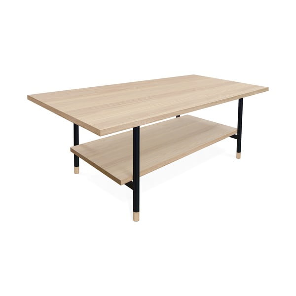 Tavolino con piano in rovere decorato in colore naturale 60x120 cm Jugend - Woodman-image-1