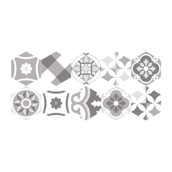 Set di 10 adesivi impermeabili per pavimenti Adamo, 20 x 18 cm - Ambiance-image-2