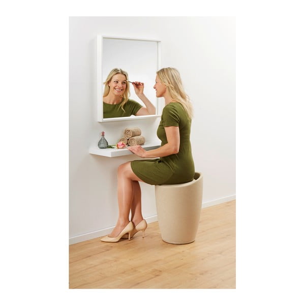 Cesto portabiancheria e sgabello beige in un unico look lino Candy - Wenko-image-3