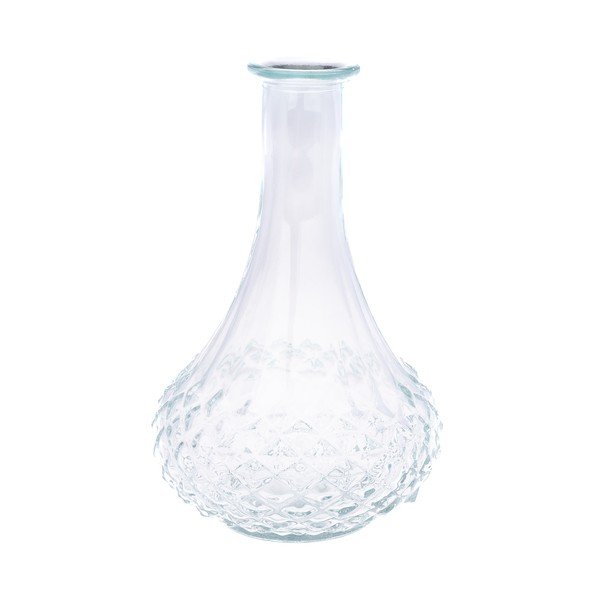 Vaso color crema in vetro (altezza totale 21 cm) – Dakls