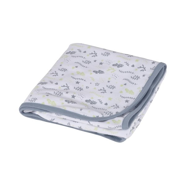 Coperta per bambini bianca/grigia in cotone 75x75 cm Ocean – Bébé Douceur