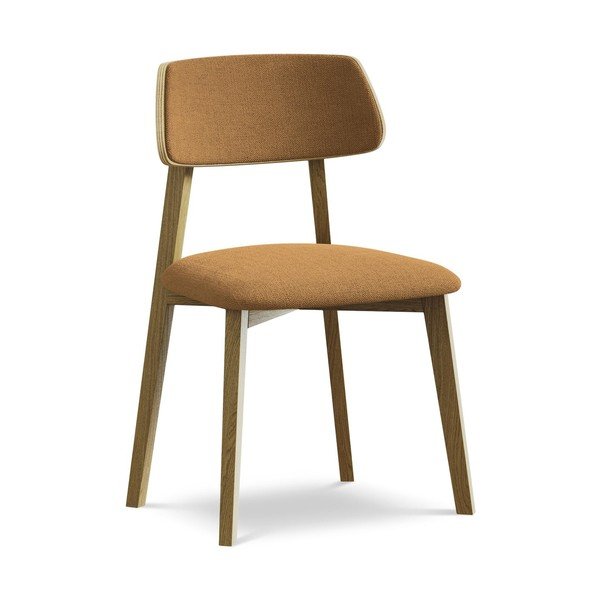 Sedia da pranzo color terracotta in legno massiccio Niu – Makamii