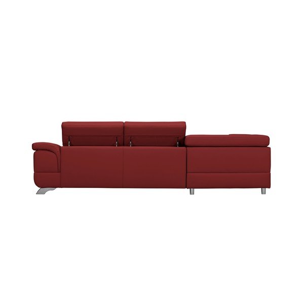 Divano letto angolare in similpelle rosso Gamma, angolo sinistro - Windsor & Co Sofas-image-2