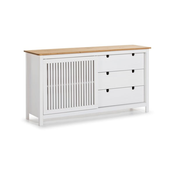 Cassettiera in legno bianco Bruna - Marckeric-image-2