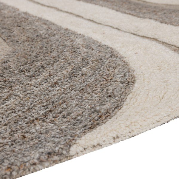 Tappeto grigio/beige in misto lana 170x240 cm Moro – WOOOD-image-4