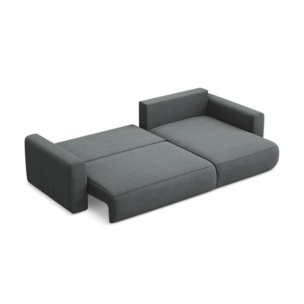 Divano angolare grigio scuro allungabile/con contenitore (con penisola a destra/con chaise lounge) Kapua – Makamii-image-4