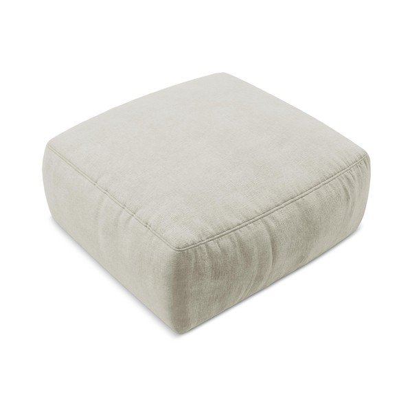 Poggiapiedi beige con rivestimento in ciniglia Kuki – Makamii-image-2