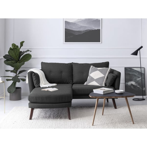 Divano a tre posti grigio scuro Elena, con lettino nell'angolo sinistro - Mazzini Sofas-image-1
