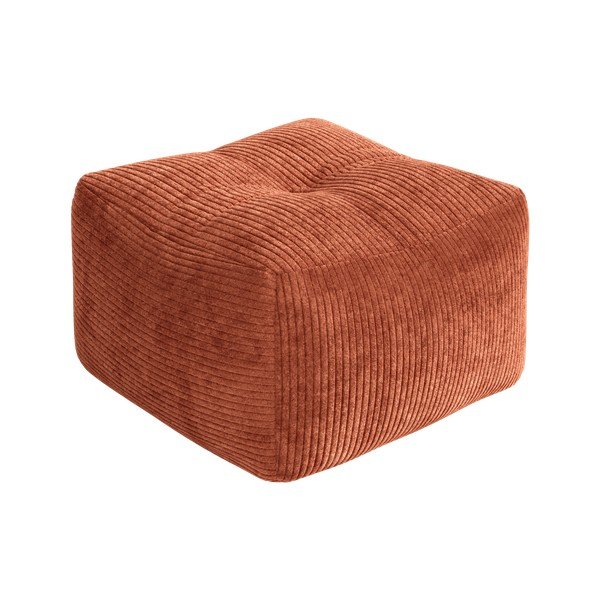 Poggiapiedi color terracotta con rivestimento in velluto a coste Buddy – Karup