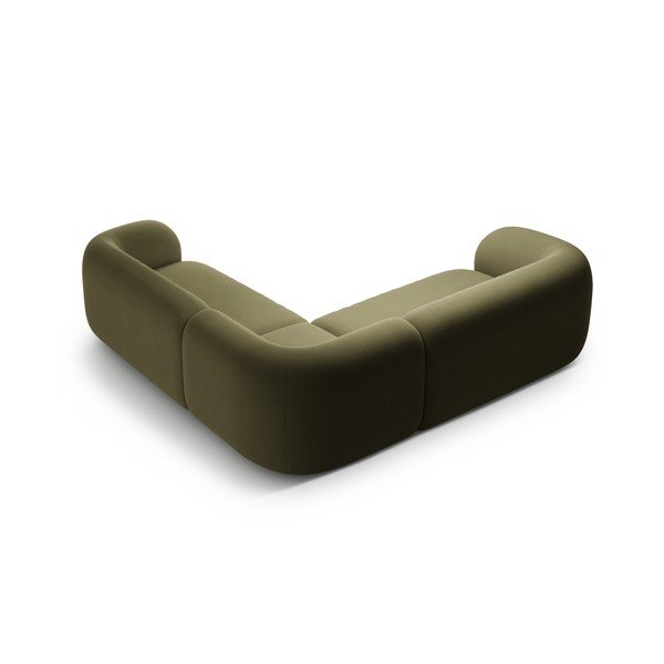 Divano angolare verde con rivestimento in velluto Kate – Micadoni -image-2