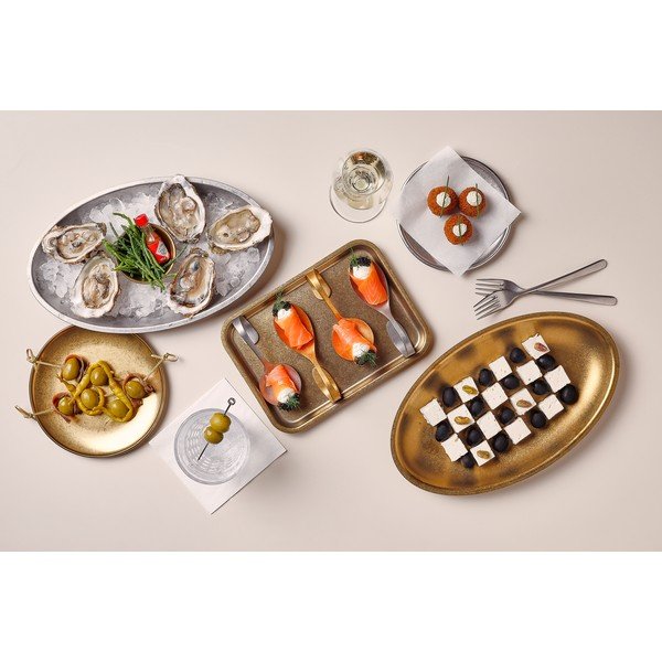 Piatto da dolce dorato in metallo ø 17 cm Serve – BonBistro-image-2