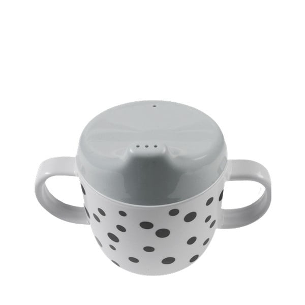 Tazza grigia per bambini con bevitore 0,17 l Happy Dots - Done by Deer