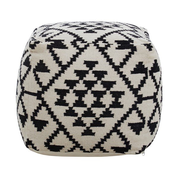 Poggiapiedi bianco e nero Cefena – Premier Housewares-image-1