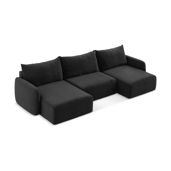 Divano angolare nero allungabile/con contenitore Kalena – Makamii-image-2