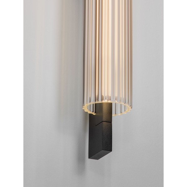 Lampada da parete LED nera opaca in alluminio con intensità regolabile Glovia – Nova Luce-image-2