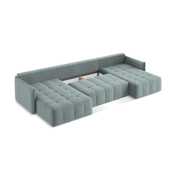 Divano angolare blu allungabile/con contenitore (a U) Moku – Makamii-image-4