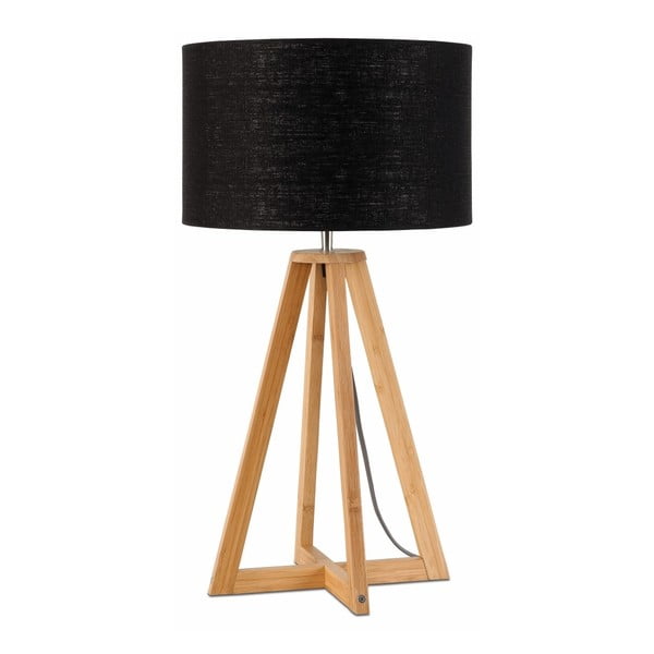 Lampada da tavolo con paralume nero e struttura in bambù Everest - Good&Mojo