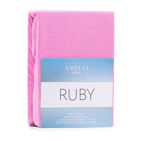 Lenzuolo con angoli rosa ad alto contenuto di cotone, 140/160 x 200 cm Ruby - AmeliaHome-image-1