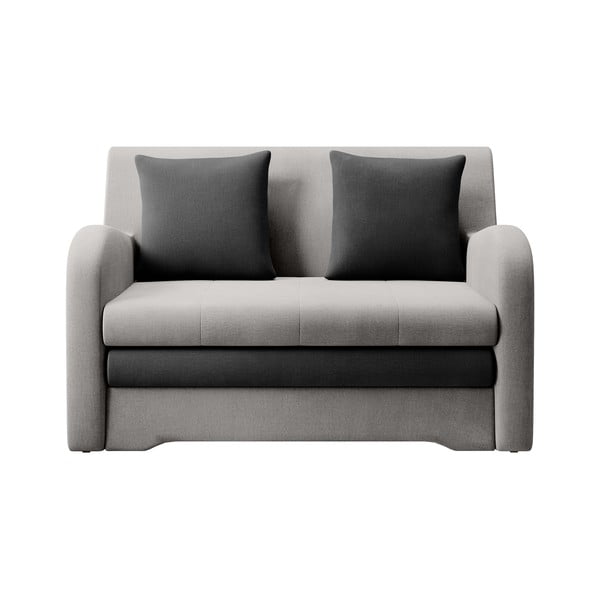 Divano grigio chiaro/color antracite allungabile e rivestimento in velluto 130 cm Ario – ELTAP