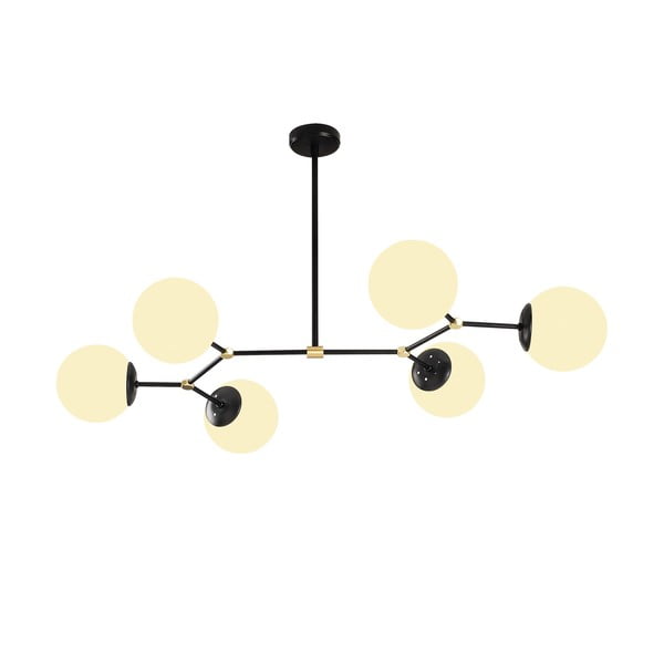 Lampadario bianco e nero con paralume in vetro Damar – Opviq lights-image-3